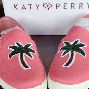 Katy Perry the Kerry textured canvas Palm Tree pink 7.5
